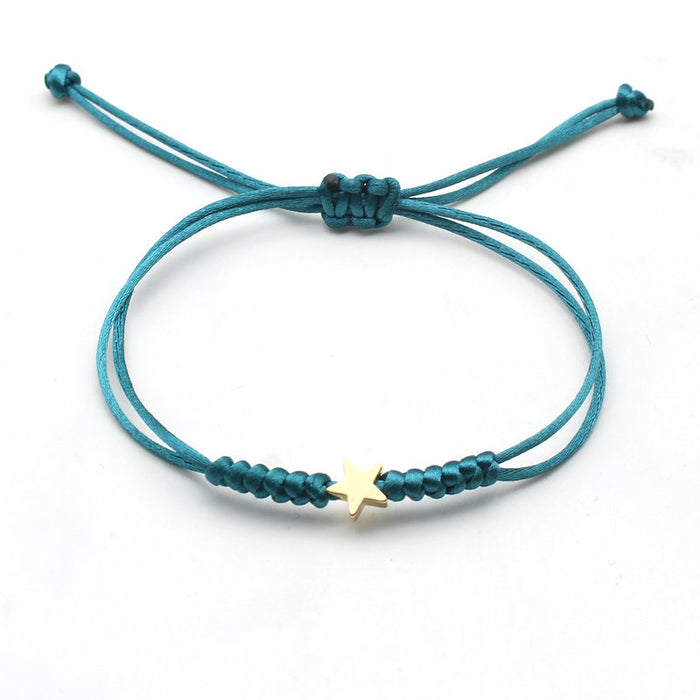 Wholesale Gold Pentagram Bracelet for Couples Handmade Woven Adjustable Simple Bracelet Women's Bracelet Rope JDC-BT-SX012