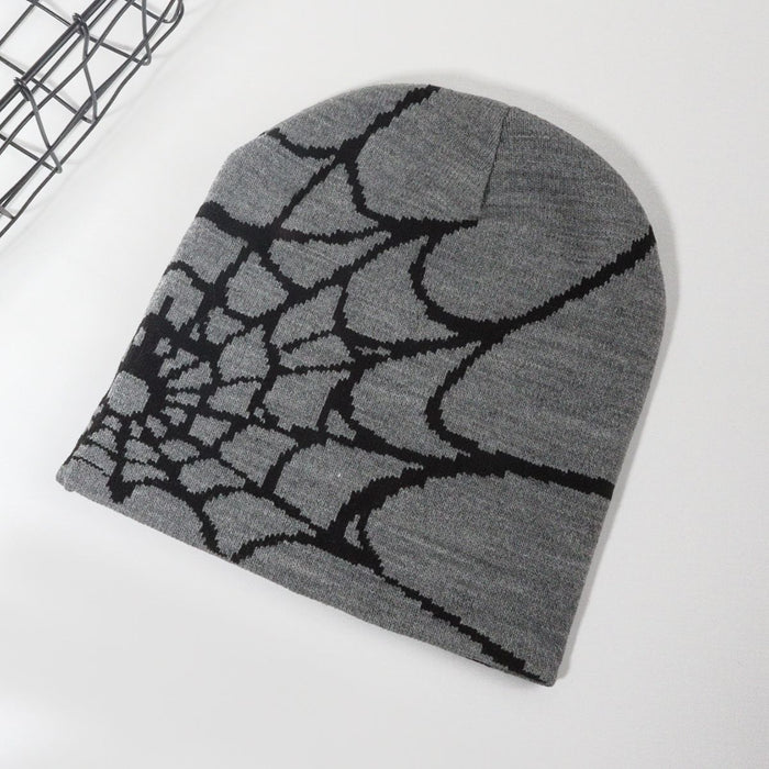 Wholesale Spider Web Pattern Acrylic Knitted Hat JDC-FH-JunL004