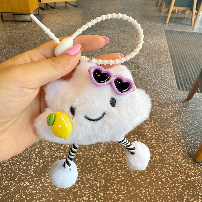 Wholesale Smiley Face Little Clouds Cute Doll Plush Girl Heart Keychain Backpack Pendant Pendant Doll