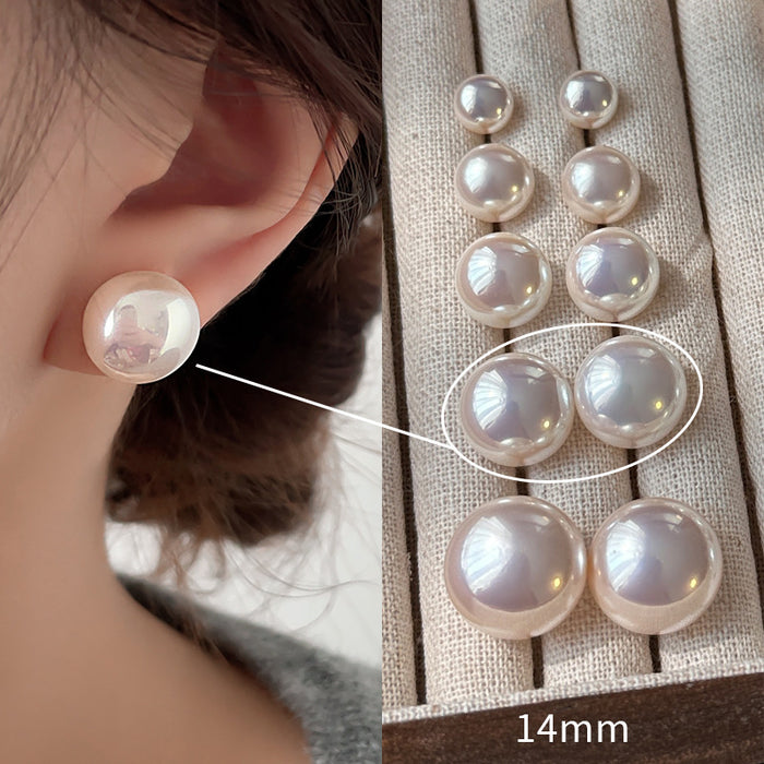 Wholesale  white pearl earrings female S925 silver needle  earrings