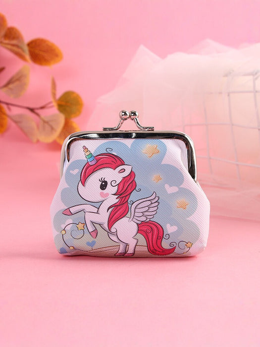 Wholesale Cartoon Unicorn PVC Coin Purse Snap Wallet Pink Flower Boutique Resale MOQ≥2