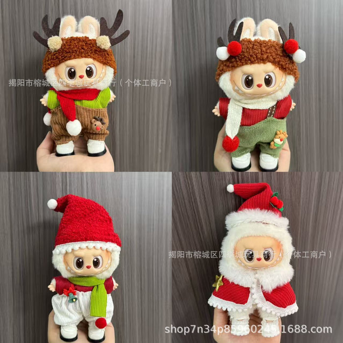 Wholesale Only the clothing keychain dolls Christmas outfit sets.