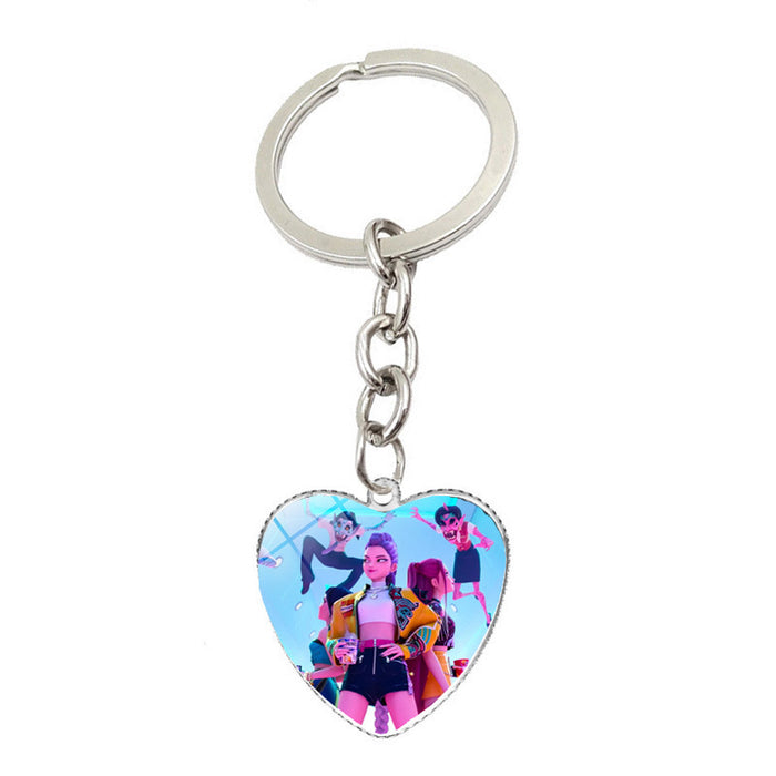 Wholesale Cartoon Anime Merchandise Heart-Shaped Pendant Keychain