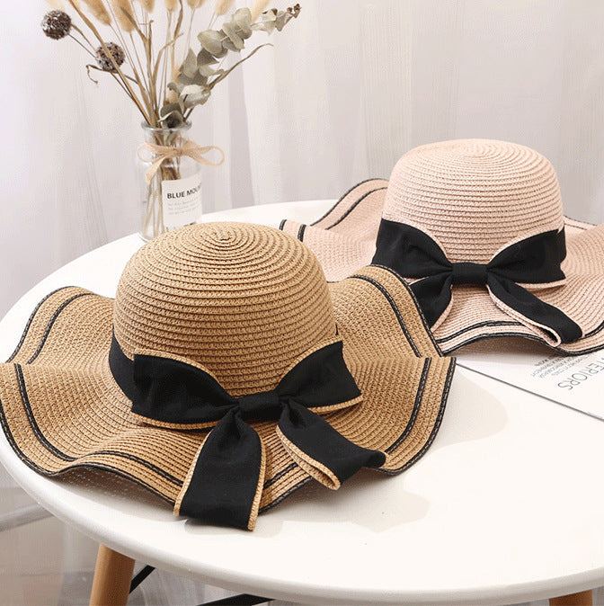 Wholesale Hat women's summer fashion hat UV-proof versatile travel seaside beach straw hat