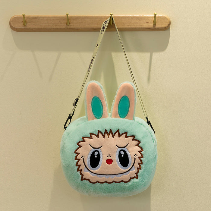 Wholesale Children' s plush bag new cartoon messenger bag large capacity pull cloth doll bag plush toy mobile phone bag