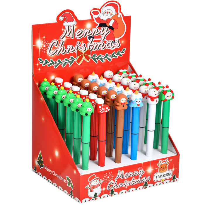 Wholesale 36pcs Christmas cute cartoon stationery direct liquid ball pen quick-drying gel pen student Christmas gift