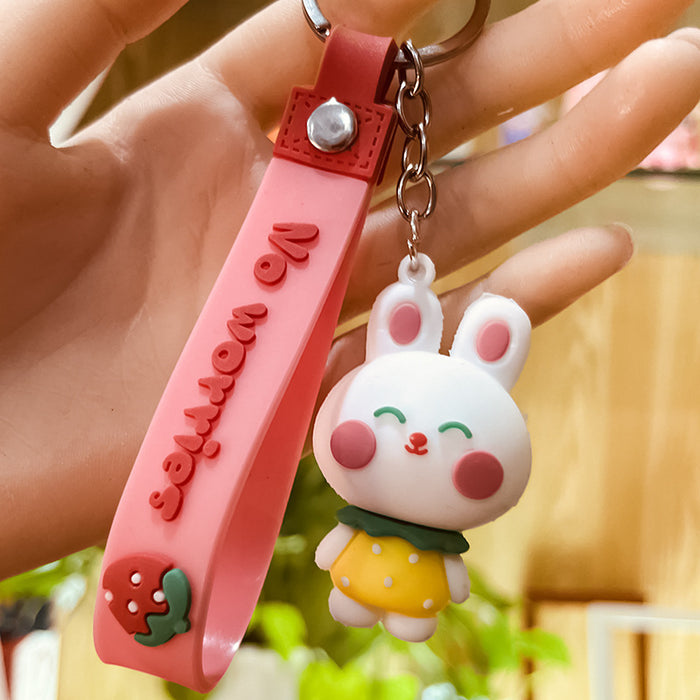 Wholesale Cartoon  bear keychain cute key chain doll claw  silicone key pendant car bag ornaments