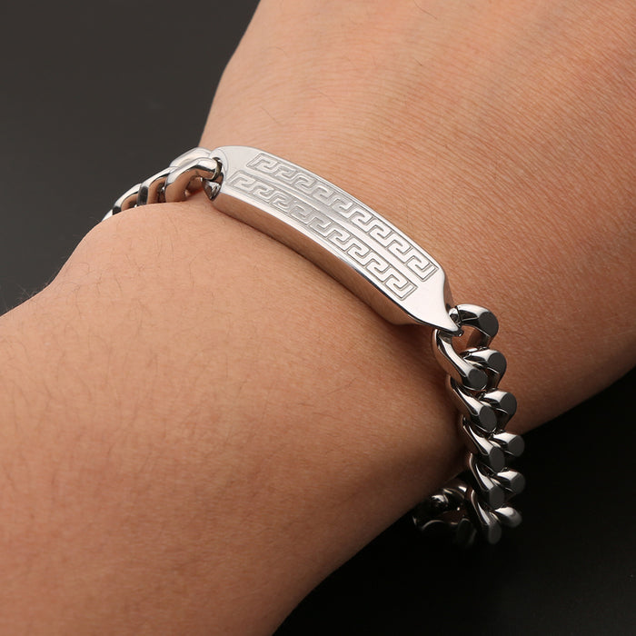Wholesale Stainless steel bracelet with fashionable and simple temperament, personalized retro titanium steel bracelet