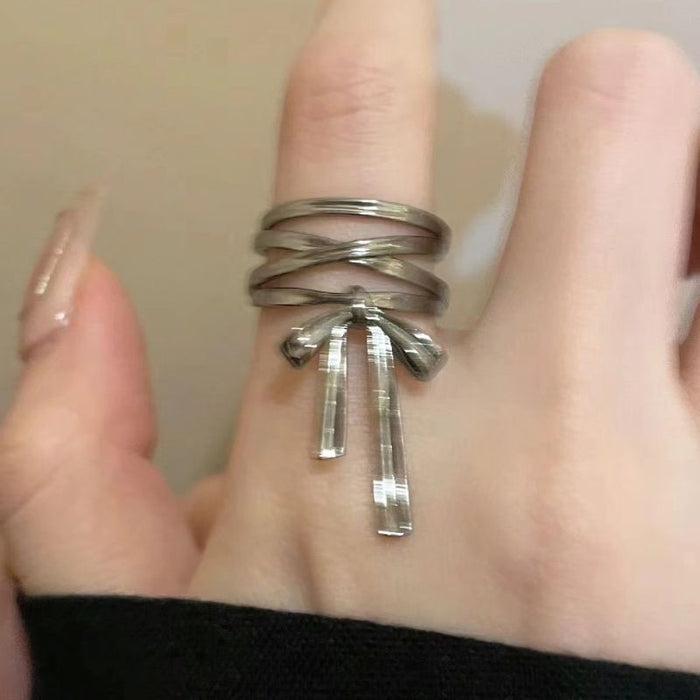 Wholesale The bow ring is sweet and versatile with an adjustable opening