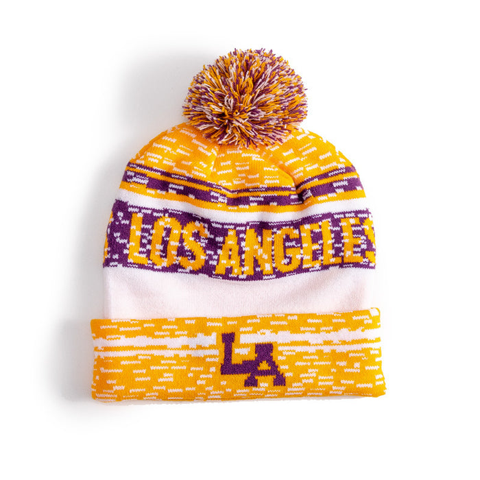 Wholesale 100pcs mix Knitted Jacquard Hat with Customizable Multi-Color Pattern Elastic Encrypted Jacquard Fur Ball Knitted Hat