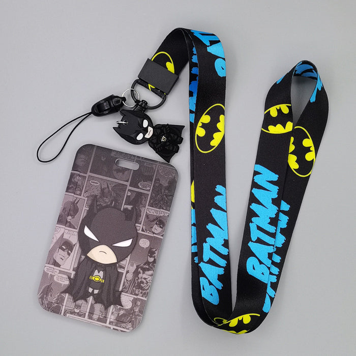 Wholesale Cartoon Superhero Bus Pass Holder With Neck Lanyard ABS Material Trendy Fashion Accessory