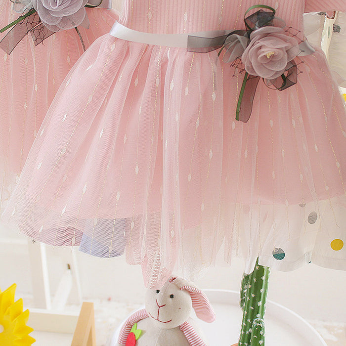 Wholesale Girls Dresses Spring and Summer Stylish Korean Style Children's Princess Dress Baby Girl Mesh Skirt Children's Summer Dress Thin Section JDC-CTS-MianY008