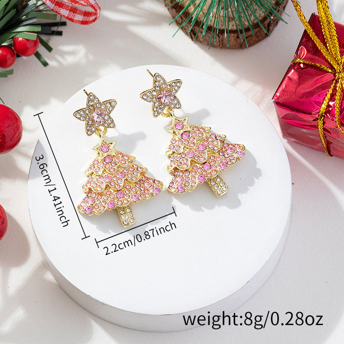 Wholesale Christmas tree-shaped star earrings