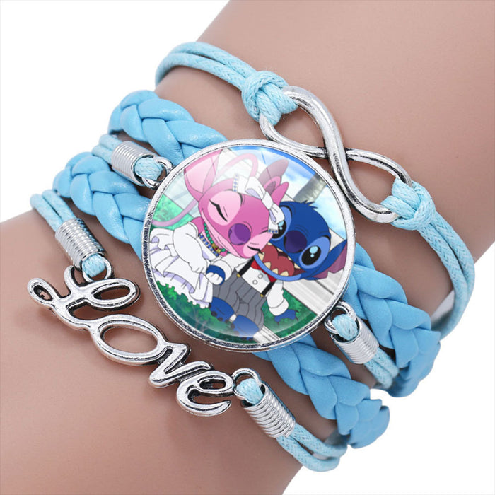 Wholesale Cartoon Braided Multi-layer Gemstone Cowhide Bracelet JDC-BT-NH021