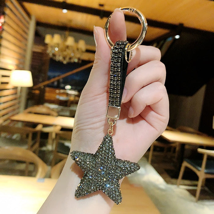 Wholesale Double-sided Diamond Five-pointed Star Keychain