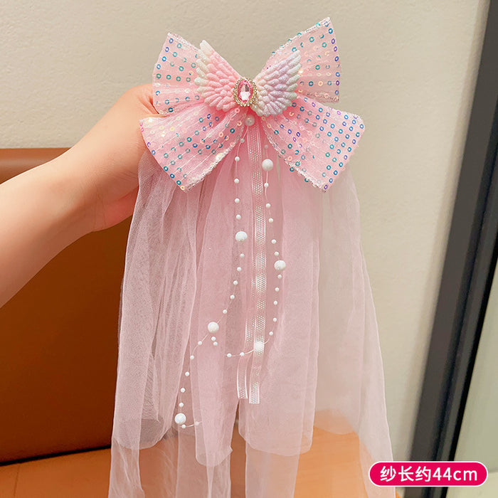 Wholesale Pawl Veil Snow Princess Crown Headwear Hairpin Baby Flower Hair Accessories Hairpin