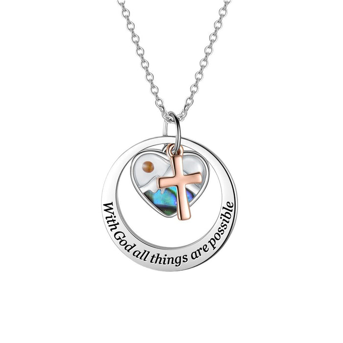 Wholesale Stainless steel necklace with silver cross pendant