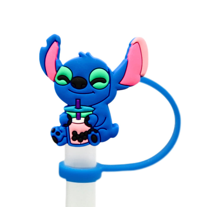 Wholesale Soft plastic straw cap, handle cup, reusable cup, straw cover, cute decorative dust cap