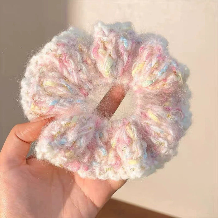 Wholesale Knitted Wool Large Bowel Ring Women's Hair Ring Simple Hair Accessories