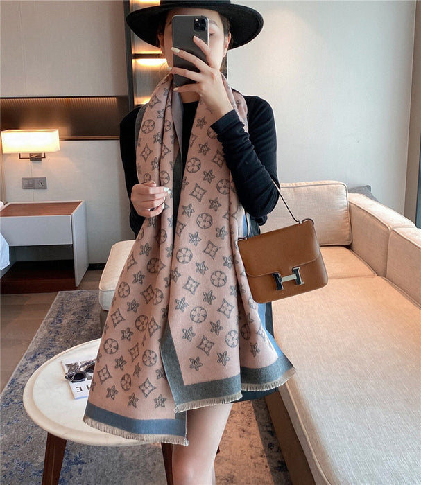 Wholesale Imitation Cashmere Scarf Air-conditioned Room Long Outer Shawl Double-sided Warm Neck Scarf JDC-SF-Yunt002