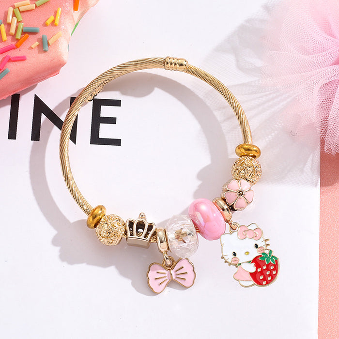 Wholesale Stainless Steel Cartoon Beaded Bracelet Stylish Jewelry Accessory MOQ≥2