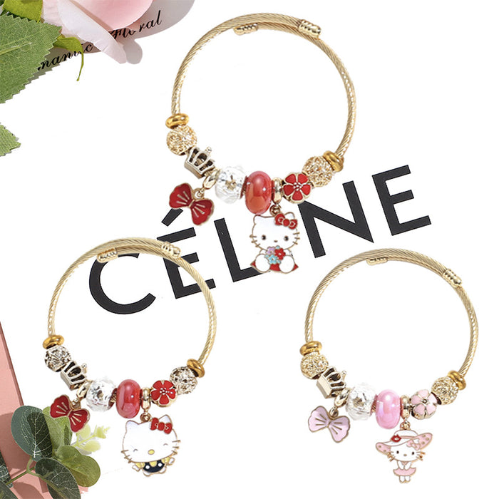 Wholesale Stainless Steel Cartoon Beaded Bracelet Stylish Jewelry Accessory MOQ≥2