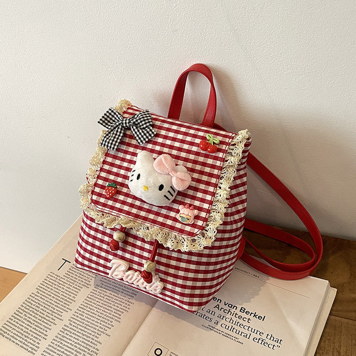 Wholesale Backpack plaid doll student backpack cute commuting backpack