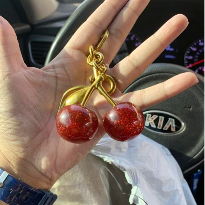 Wholesale cherry key chain high-grade lobster buckle cherries bag pendant pendant