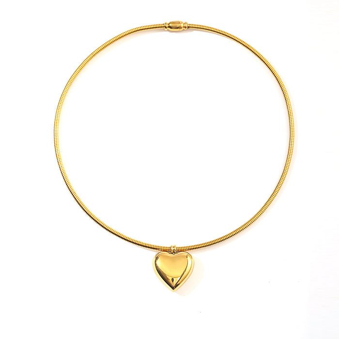Wholesale Fashionable, simple and versatile design, stainless steel color retaining heart collar, heart-shaped collarbone chain wholesale