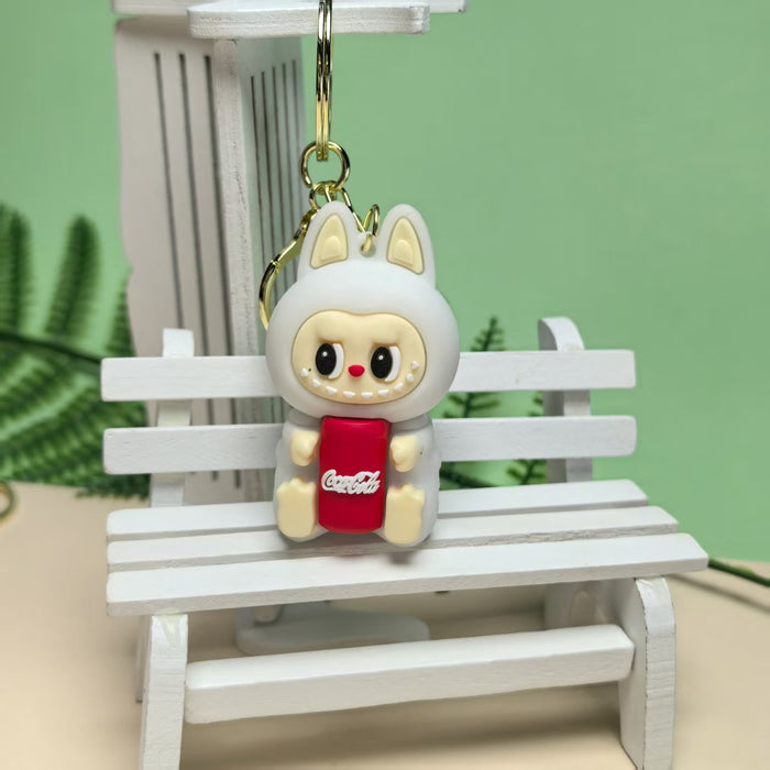 Wholesale Creative and Personalized Cola Little Sheep Keychain Beverage Bottle Bag Pendant Three-Dimensional Soft Plastic Doll Wholesale Street Stall