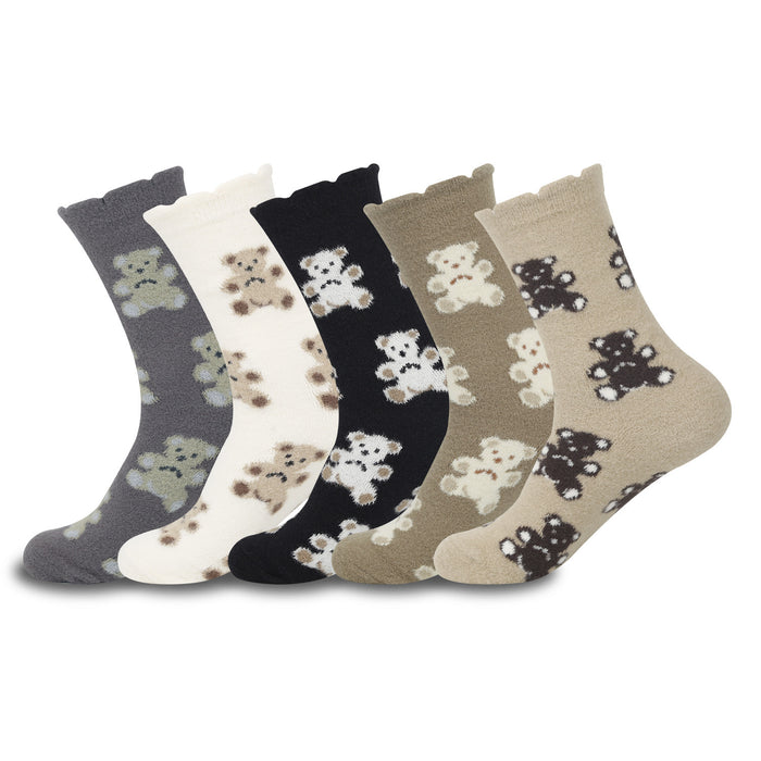 Wholesale Love Bear Middle Socks Girl Cartoon