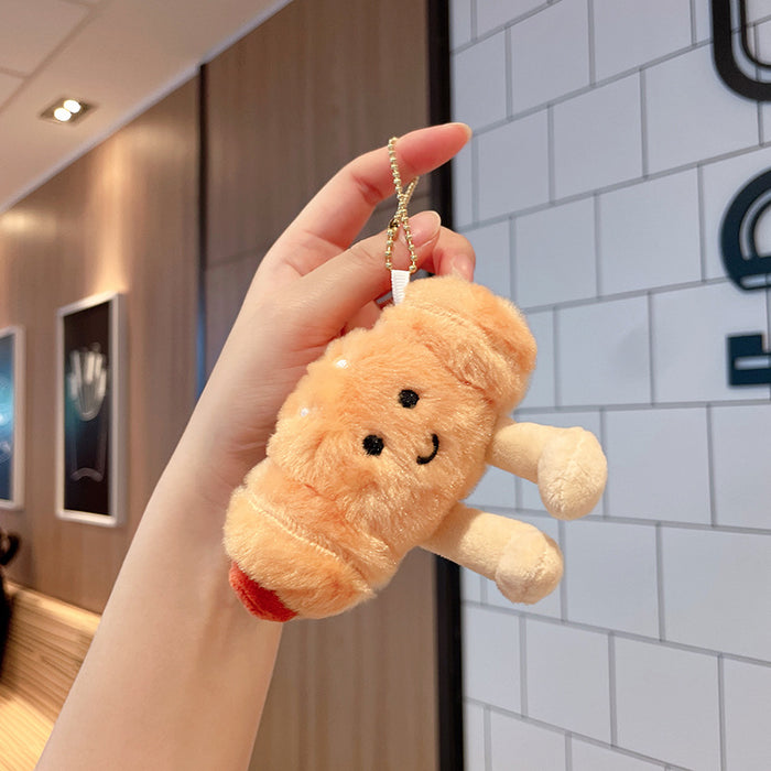 Wholesale cheese plush pendant hamburger doll ham sausage doll cartoon keychain plush toy
