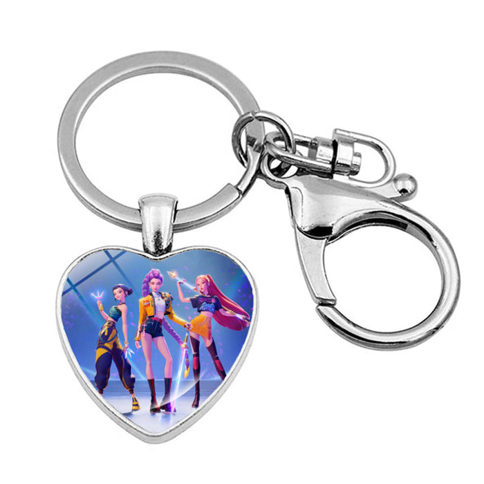 Wholesale Cartoon Heart Pendant Keychain Charm