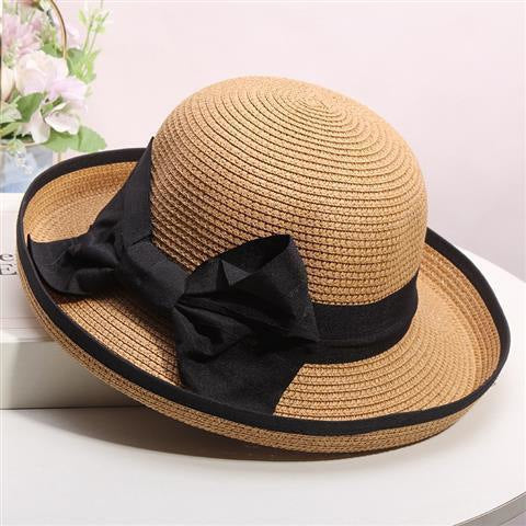 Wholesale Curled edge elegant bow fisherman hat for travel, sun protection and sunshade hat