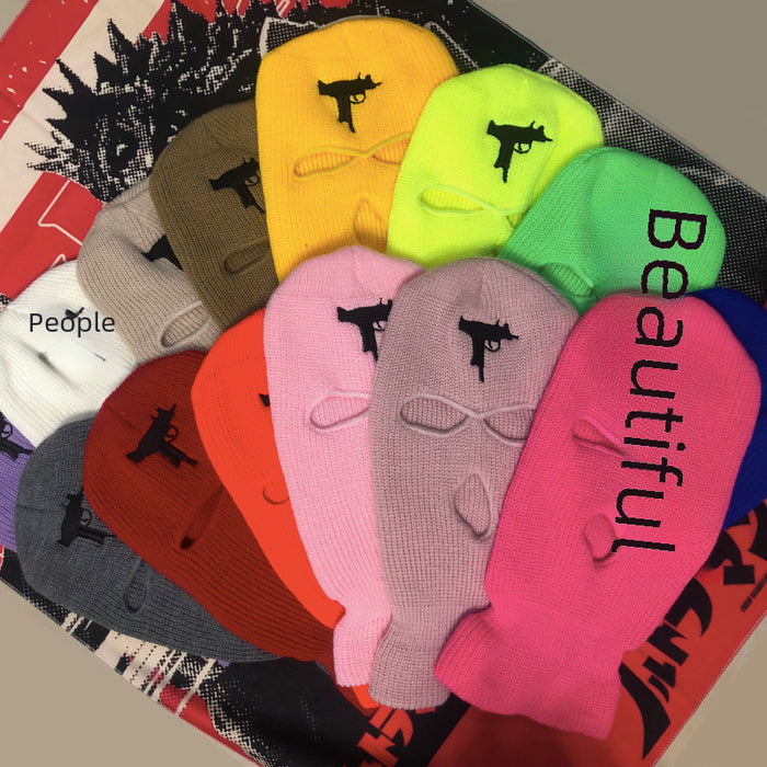 Wholesale Embroidered Nylon Three-hole Ski Mask Adult Hat For Winter Outdoor Activities Available In Various Colors Designs