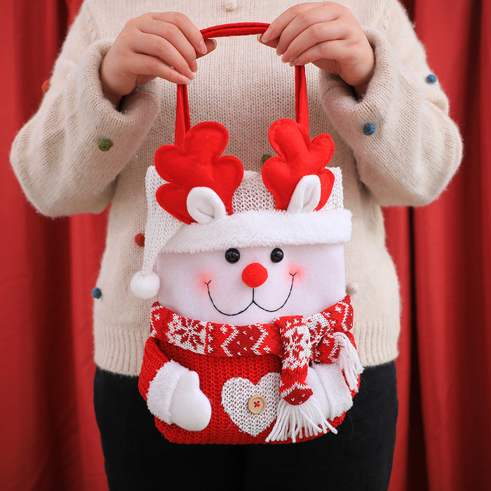 Wholesale Christmas gift bag Christmas Eve apple bag gift bag handbag flip hat cartoon candy bag