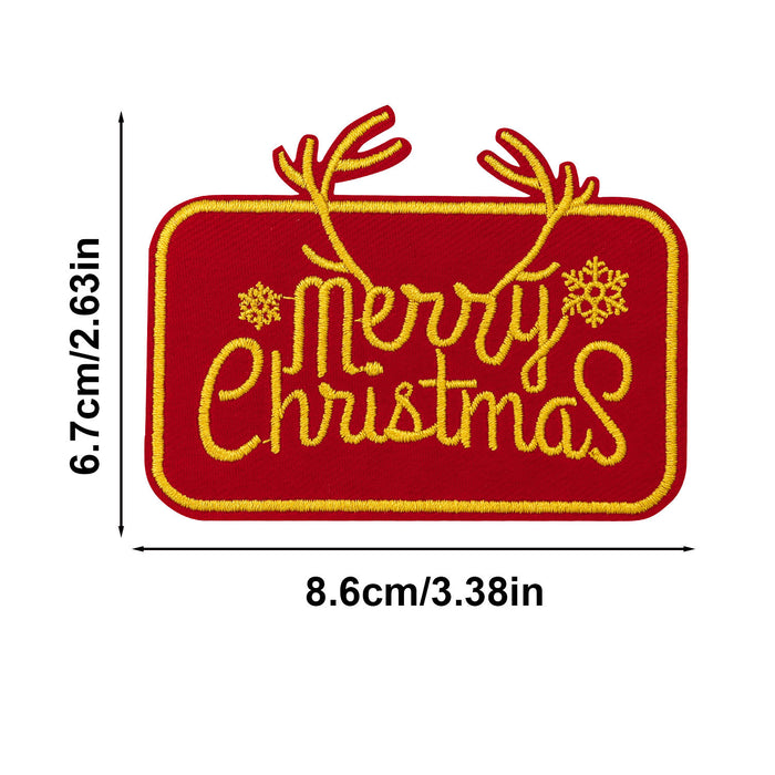 Wholesale Christmas text embroidery DIY Patches