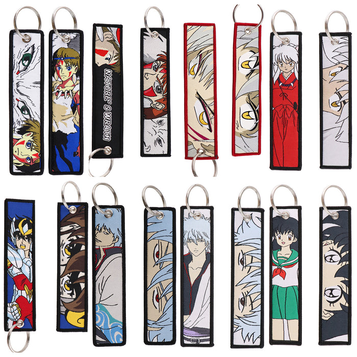 Wholesale Anime Style Woven Cloth Keychain Lanyard For Car Keys Fashion Accessory