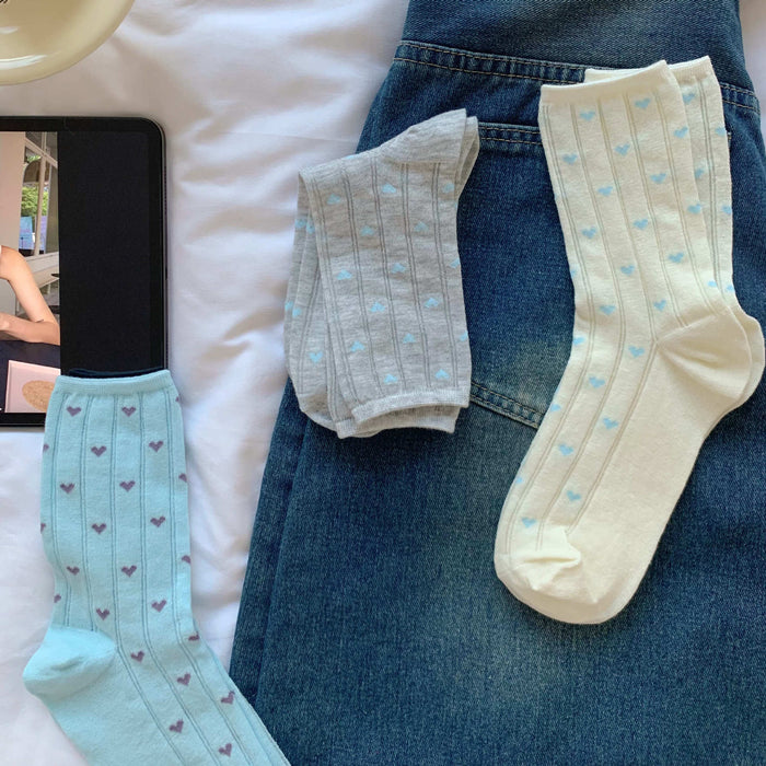 Wholesale Socks, color blocked, polka dot, heart-shaped, mid tube, high tube, stacked socks