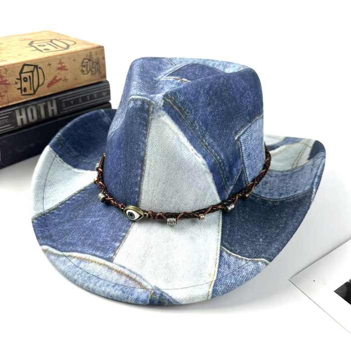 Wholesale Retro Western Cowboy Hat Street Photography Design Top Hat Simple Tourist Resort Felt Hat Jazz Hat