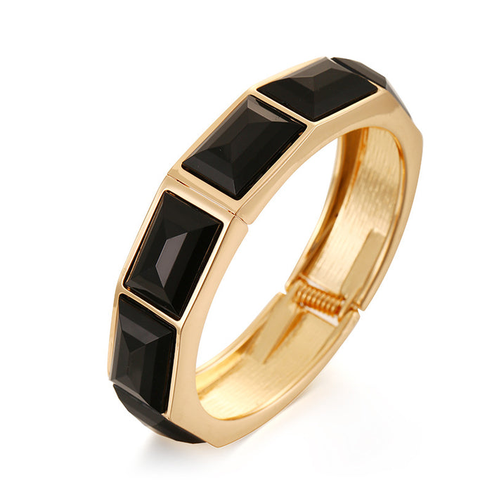 Wholesale Bracelet with high-end feel, alloy plated bracelet, fashionable opening bracelet, inlaid with jewelry bracelet