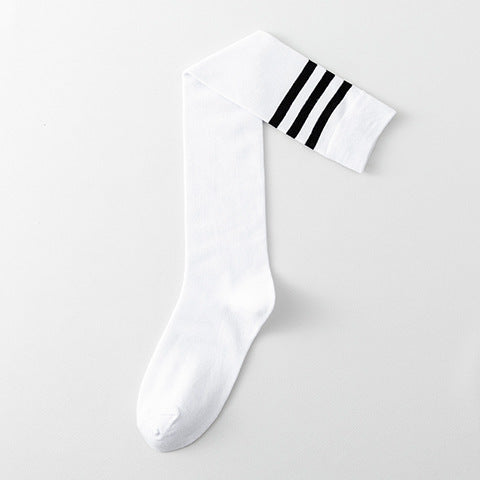 Wholesale College style three bar striped high knee socks
