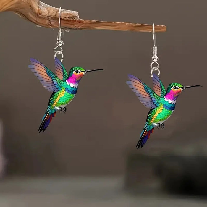 Wholesale Stylish Acrylic Hummingbird Earrings Jewelry Accessory MOQ≥2