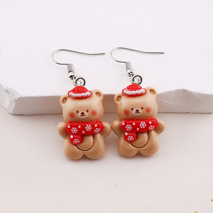 Wholesale Cute Cartoon Christmas Resin Earrings JDC-ES-Dagou001