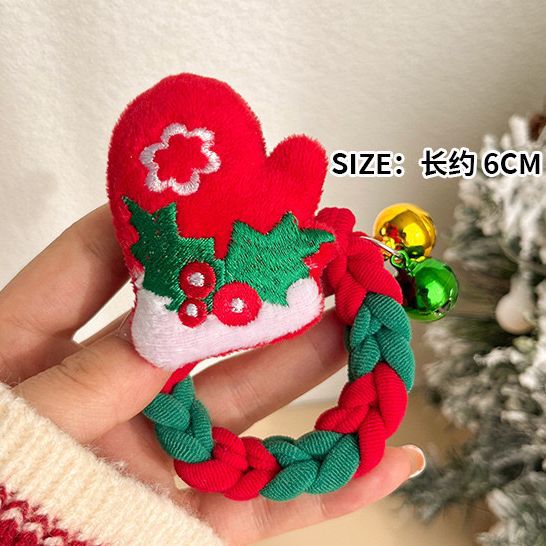 Wholesale Christmas Cartoon Deer Biscuits Braided Hair Scrunchies JDC-HS-Shuy002