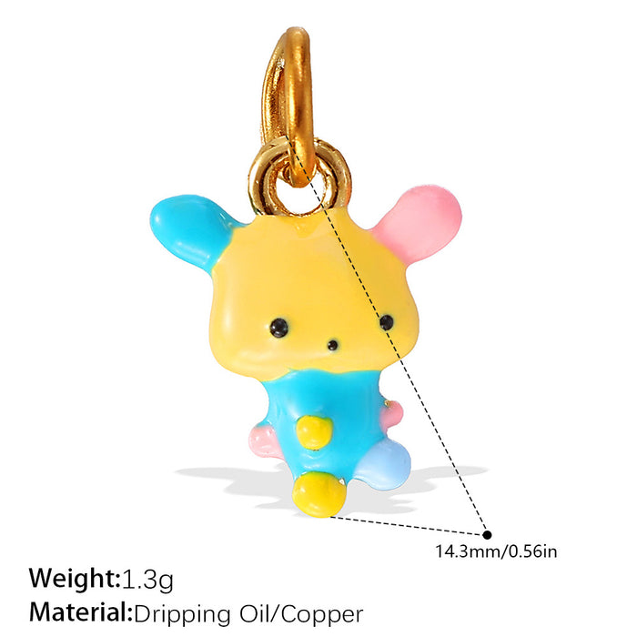Wholesale Cartoon Cute Stereo Elephant Puppy Oil Dripping Pendant Decorative Accessories Mobile Phone Pendant