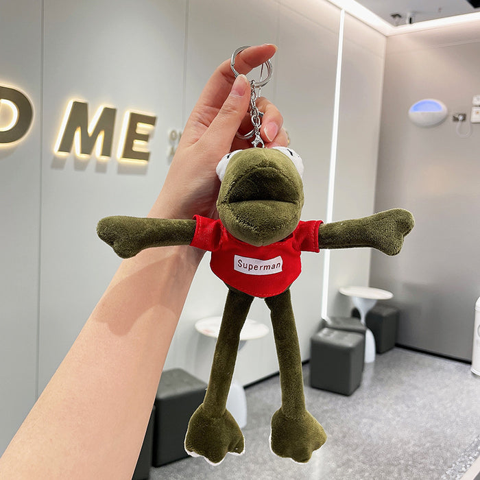 Wholesale Cute frog plush doll pendant stall doll stall doll bag keychain plush toy
