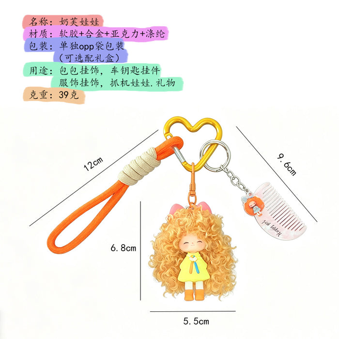 Wholesale Trendy Cartoon Girl Keychain With Soft Glue Nafu Doll Design For Bag Car Or Office Decor