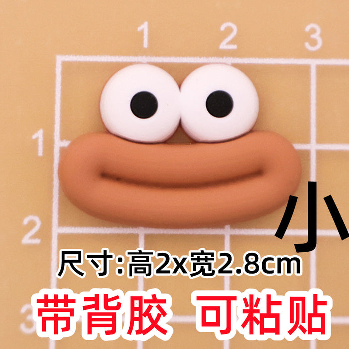 Wholesale 5pcs Big Small size cartoon sausage mouth eyes charger protective cover plush toy hairpin phone case accessories