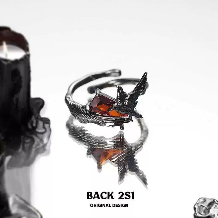 Wholesale Dark Crow Ring, High End, niche, index finger ring, female ring